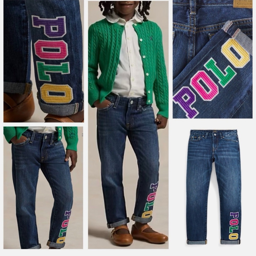 Preowned, Polo Ralph Lauren Kids Astor Slim Logo Jeans Size 12